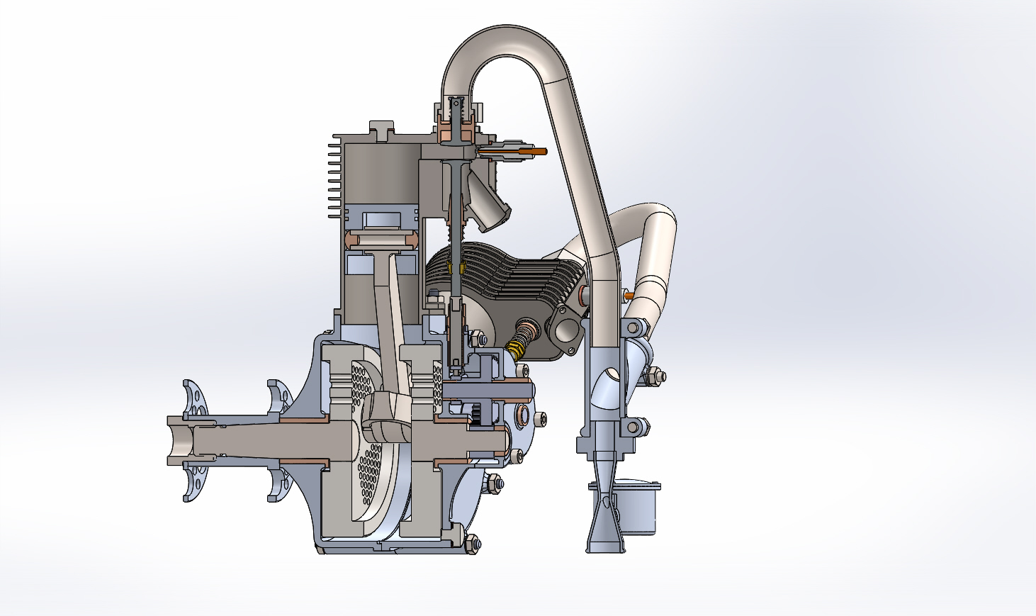 1比4三缸发动机3D数模图纸 STEP格式